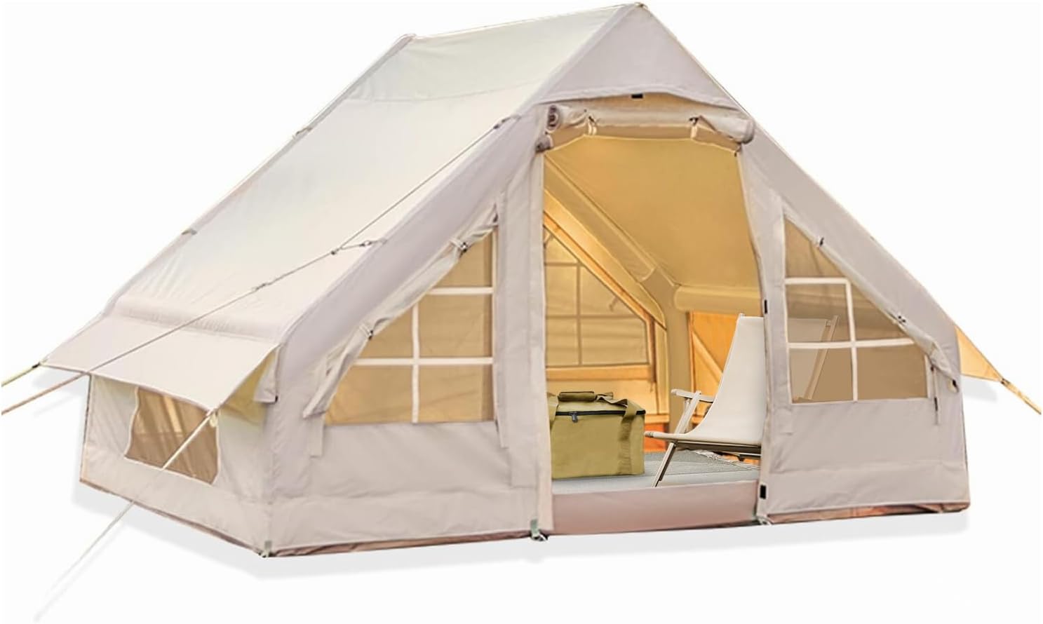 HikerSKY Aufblasbares Zelt für 4/6/8 Personen, mit Luftpumpe, Aufblasbares Campingzelt, Wasserdicht, für Camping und Outdoor-Aktivitäten