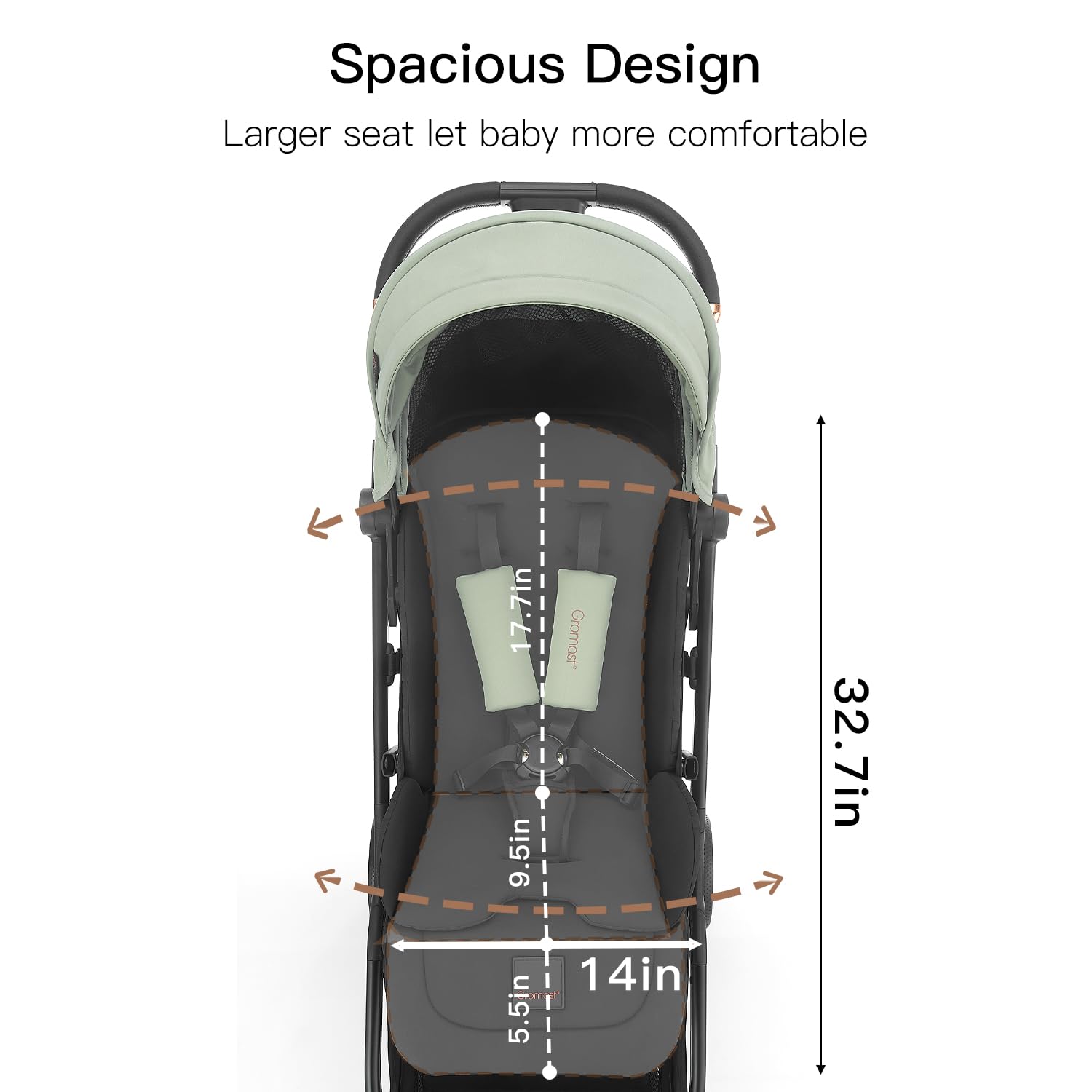 Gravity Folding Baby Stroller - Portable Toddler Stroller w/Adjustable Backrest & Canopy, Lightweight and UV Protected Travel Stroller, One-Hand Automatic Folding - Green