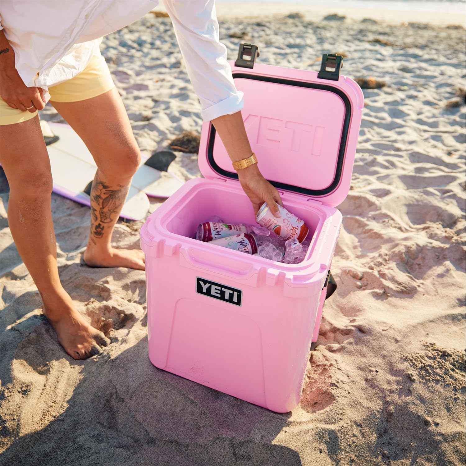 YETI Roadie 24 Cooler Tall enough to chill most bottles of wine and keep the essentials fresh while you take the scenic route.