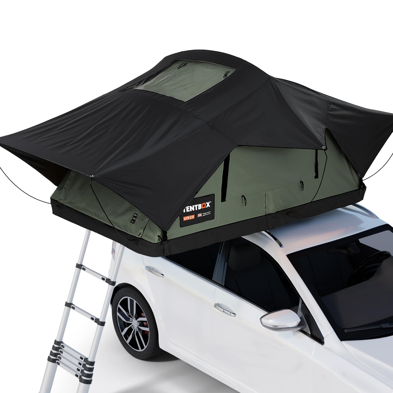 TentBox Lite Car Roof Tent - TentBox Car Roof Tent - Car Camping All Year Round - FITS MOST CARS - Premium Retractable Design, 30 Seconds Assembly