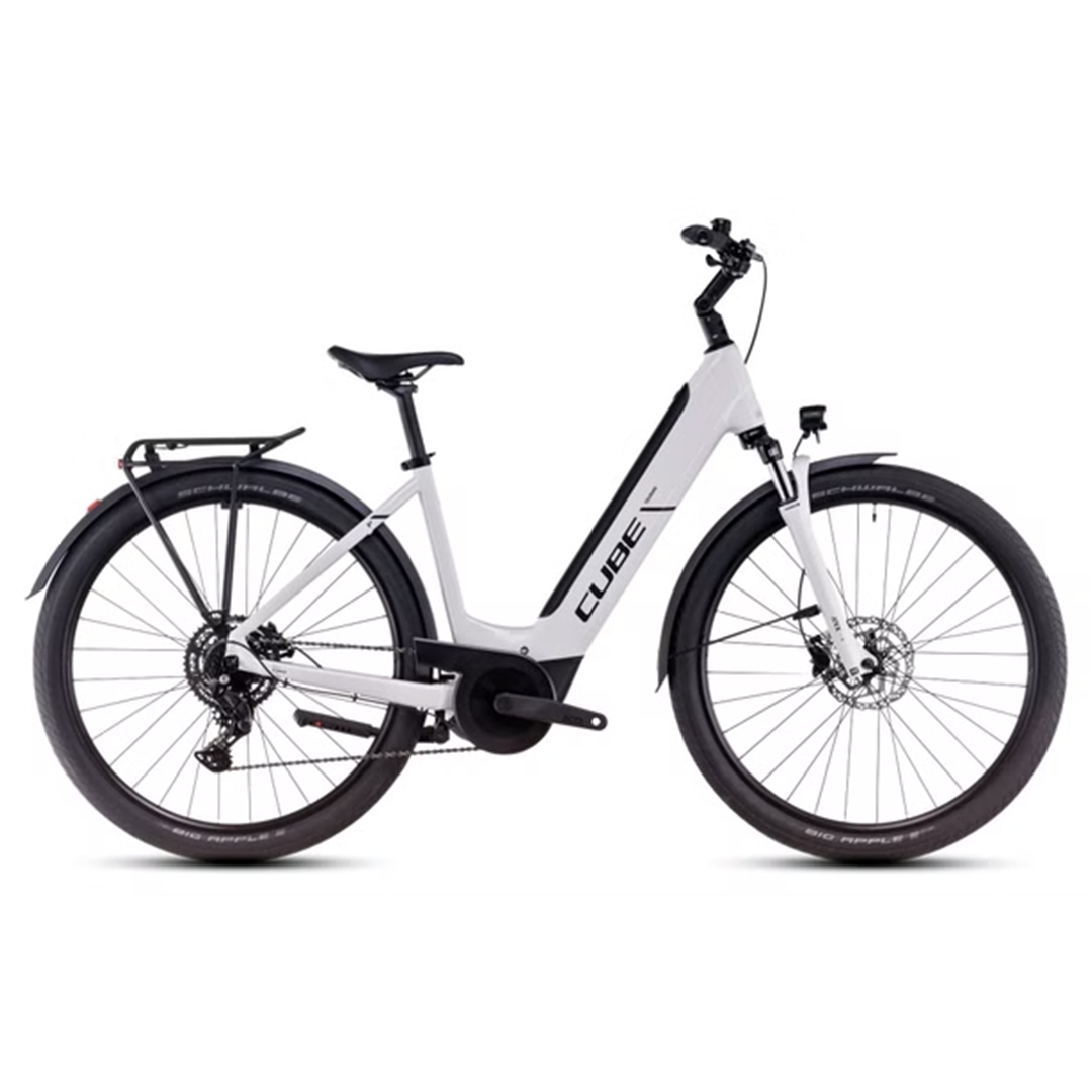 Cube Touring Hybrid One 625 Easy Entry Electric Hybrid Bike Shimano Cues 9S 625 Wh 700 mm Cotton White Grey 2025