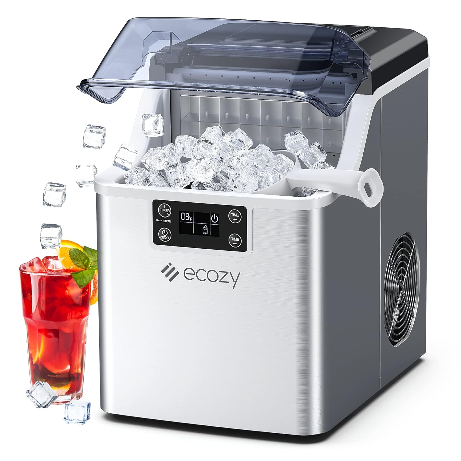 ecozy Nugget Ice Maker Countertop - Chewable Pellet Ice Cubes