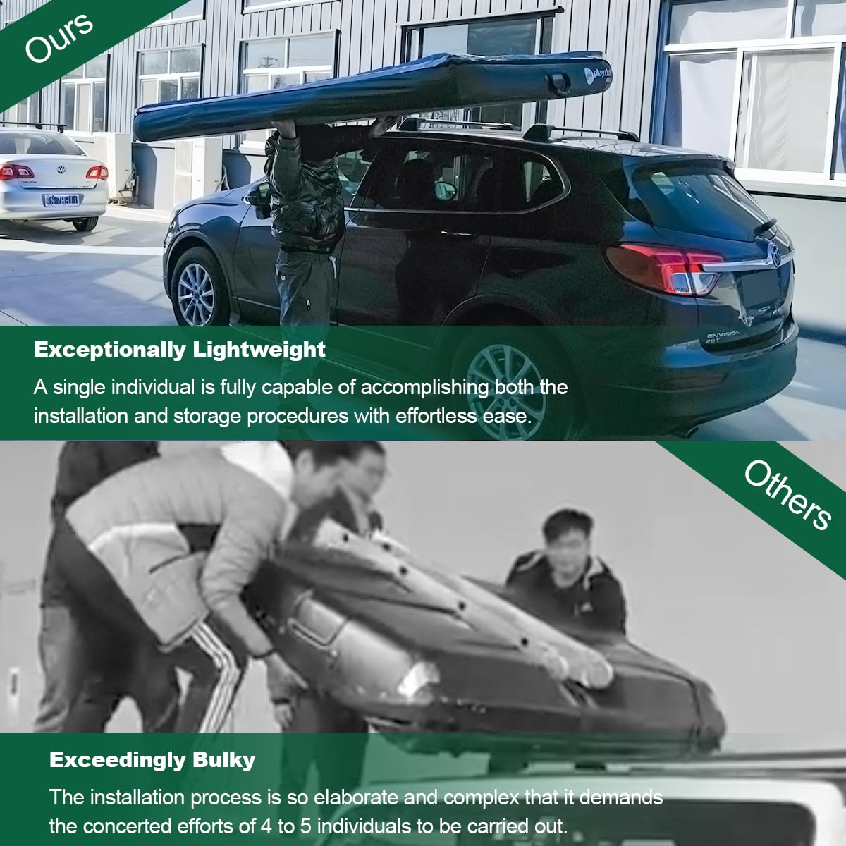 BOOMLATU Shell Wing Inflatable Floatable Rooftop Tent