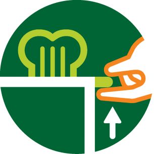 High lift to safely take out smaller pieces