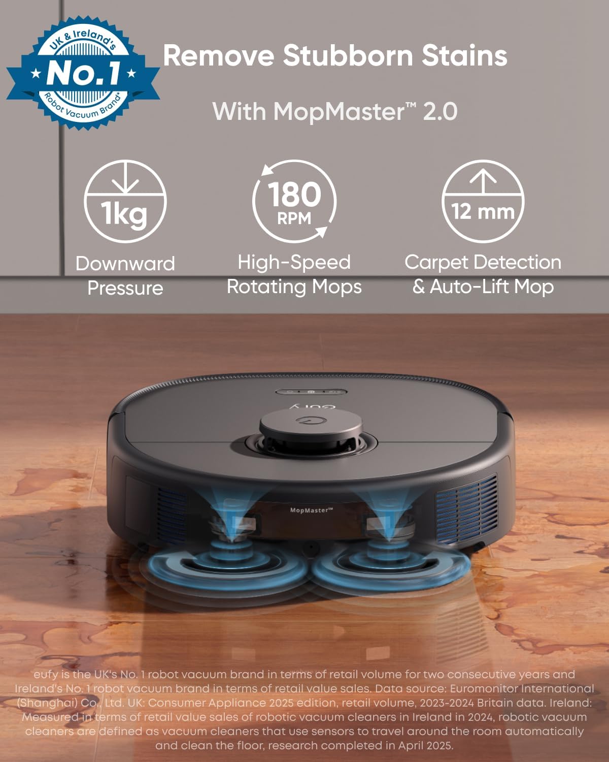 eufy X10 Pro Omni Robot Vacuum Cleaner with Mop, All-in-One Station, 8,000Pa Powerful Suction, Dual Mops, AI Obstacle Avoidance, Auto Mop Washing, Auto-Hot-Air-Drying, Auto-Emptying, Auto-Refilling