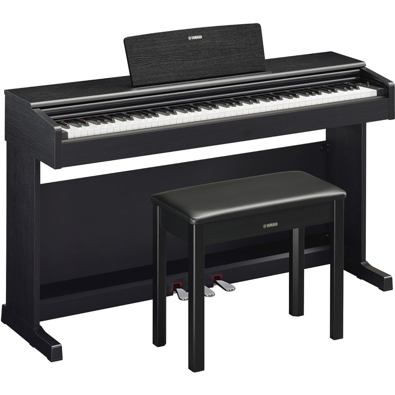 Yamaha Arius, 88-Key Weighted Action Digital Aspiring Musicians, CFX Concert Grand Piano Voice, 3-Pedal Unit, Bench Included, Classic Upright Design, Black, (YDP145B)