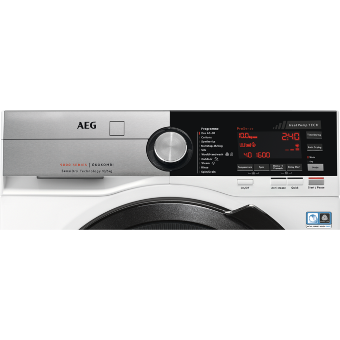 AWG L9WEC169R 9000 SensiDry® Heat Pump 10 kg Washer Dryer