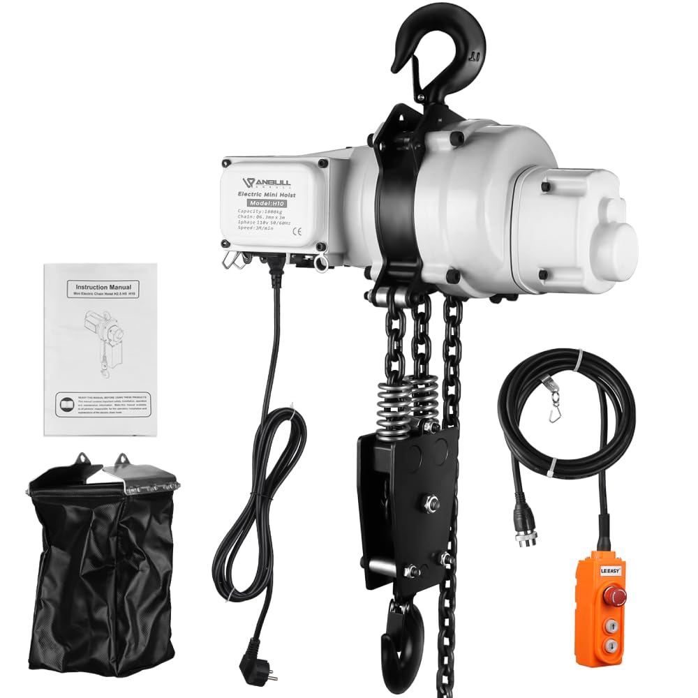 ANBULL 2200lbs FEC Chain Electric Lift Hoist Single Phase Overhead Crane Hoist