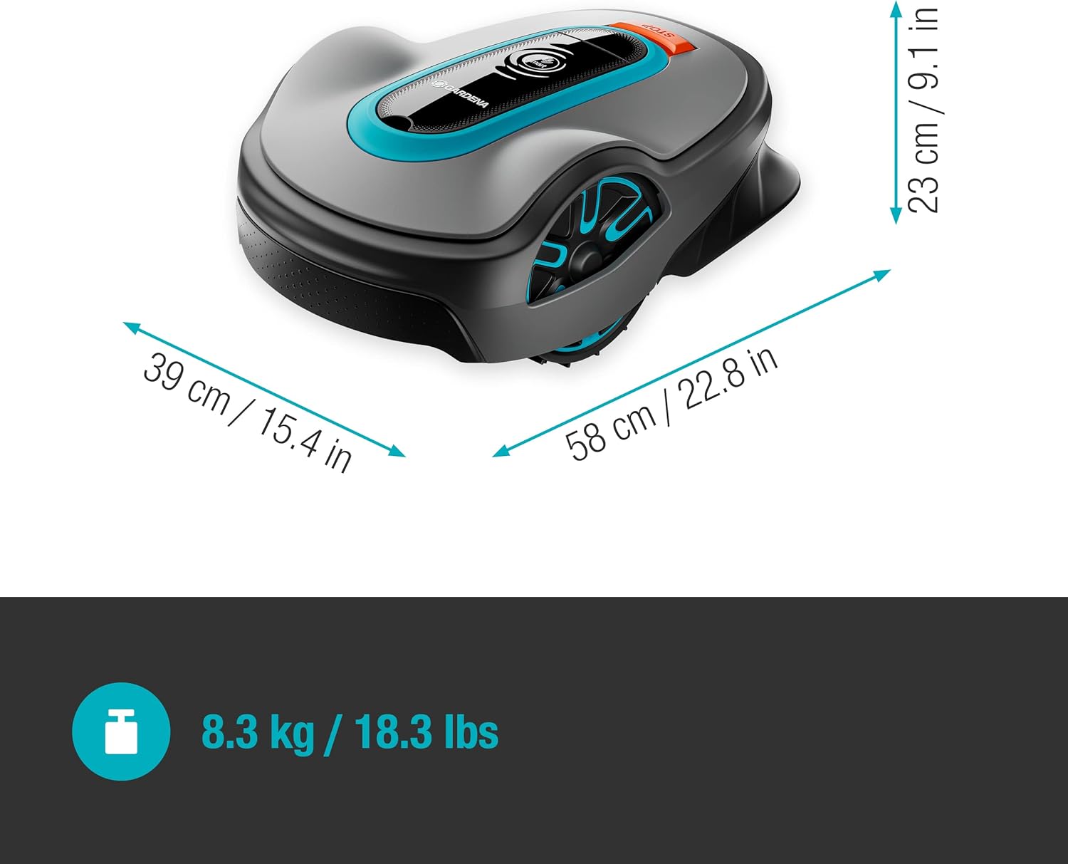 Gardena smart SILENO life 1000 m² robot lawnmower set: Innovative LONA AI technology, controlled via app, SensorControl, for slopes up to 35 per cent, incl. smart gateway, UK version (19702-68)