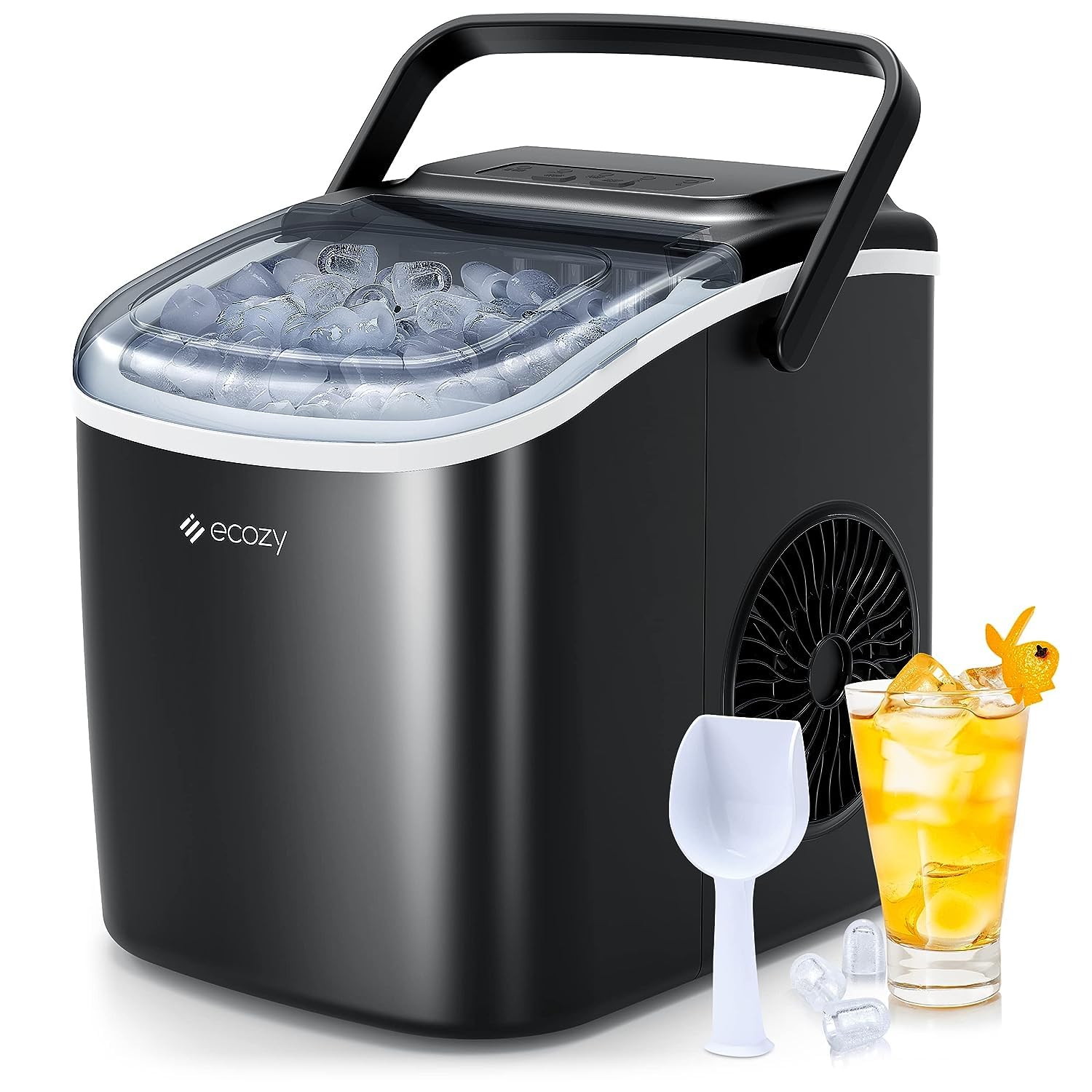 ecozy Portable Countertop Ice Maker - 9 Ice Cubes in 6 Minutes