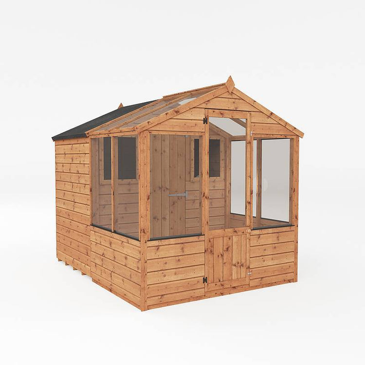 Mercia 8 x 6 Tongue and Groove Combi Greenhouse and Wooden Storage Shed
