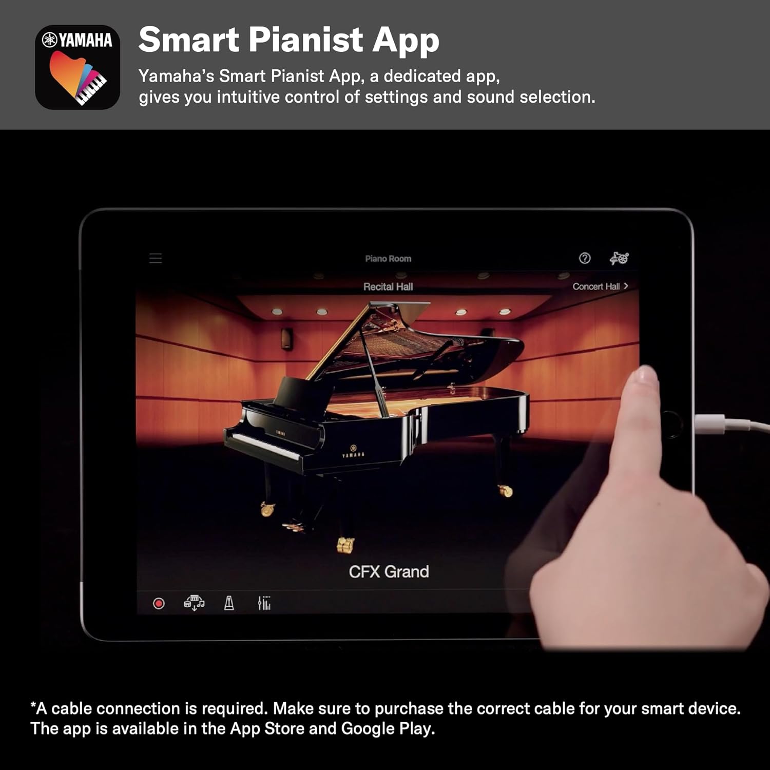 Yamaha Arius, 88-Key Weighted Action Digital Aspiring Musicians, CFX Concert Grand Piano Voice, 3-Pedal Unit, Bench Included, Classic Upright Design, Black, (YDP145B)