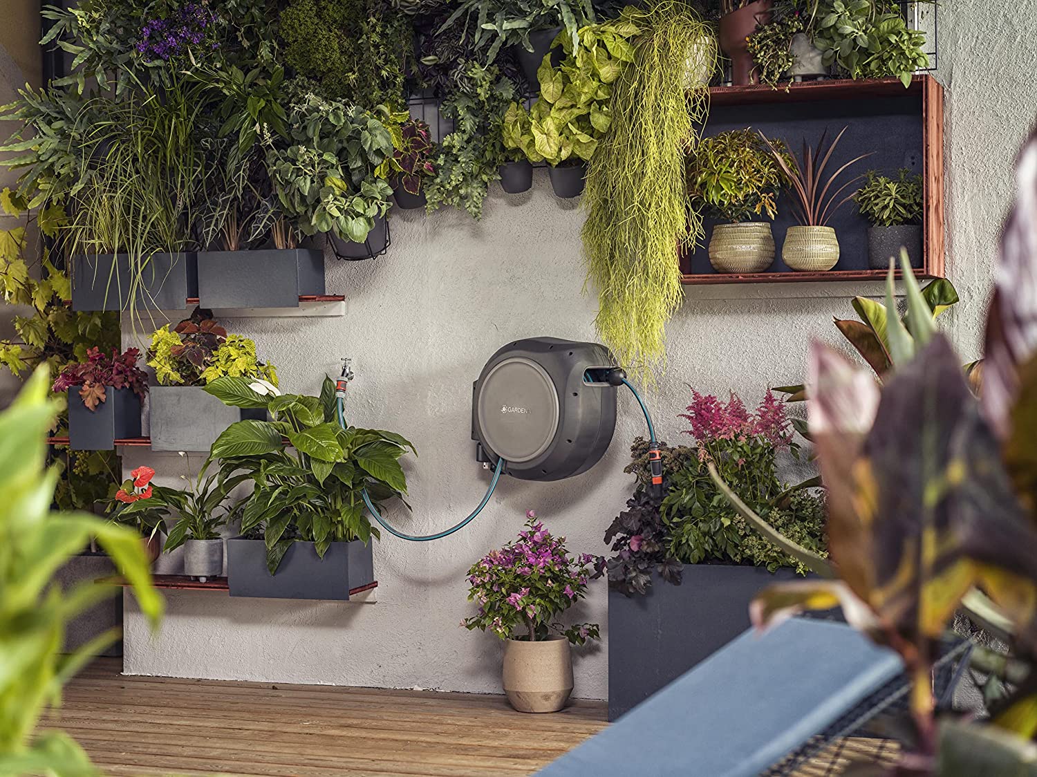 66 Foot Wall Mounted Reel, gray