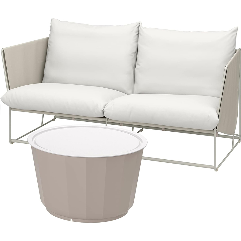 IKEA LÅGASKÄR/HAVSTEN 2-seat conversation set, outdoor, beige/beige