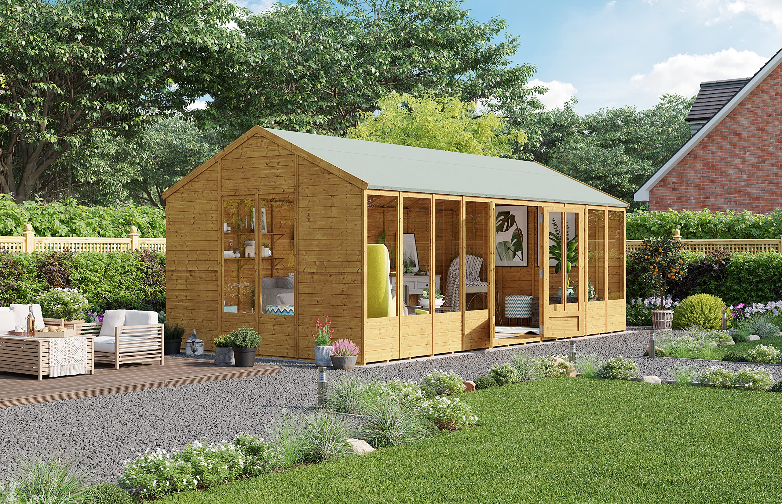 BillyOh Petra 20x10 Reverse Apex Summer House Shed