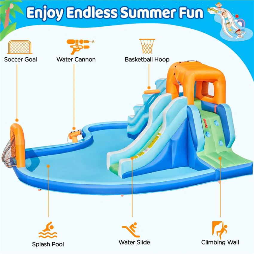 Yaheetech Dual Lane Inflatable Water Slide