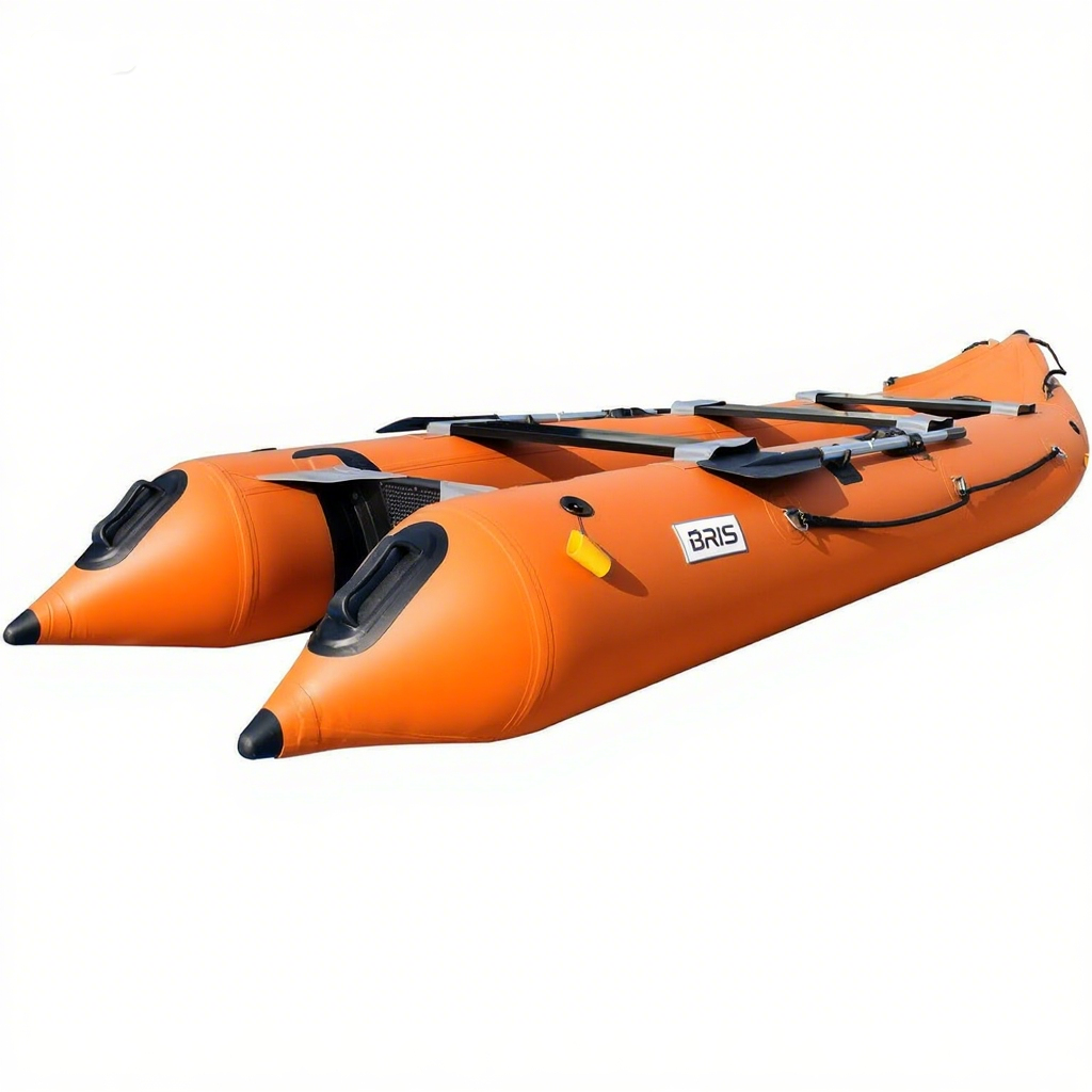 BRIS 14.1ft Inflatable Boat Inflatable Kayak 3 Person Kayak Canoe Fishing poonton Boat