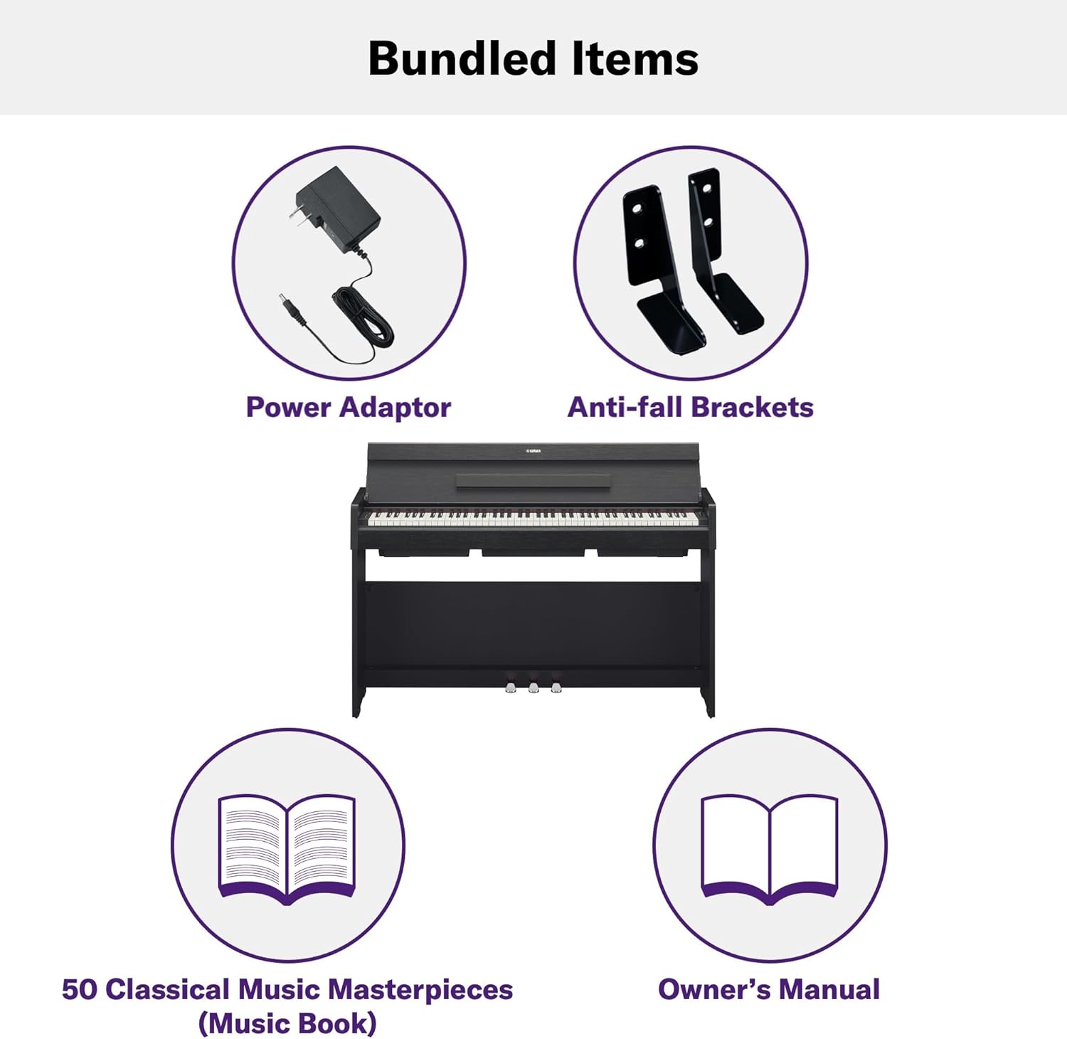 Yamaha YDP-S35 Arius Series Slim Digital Console Piano, Black