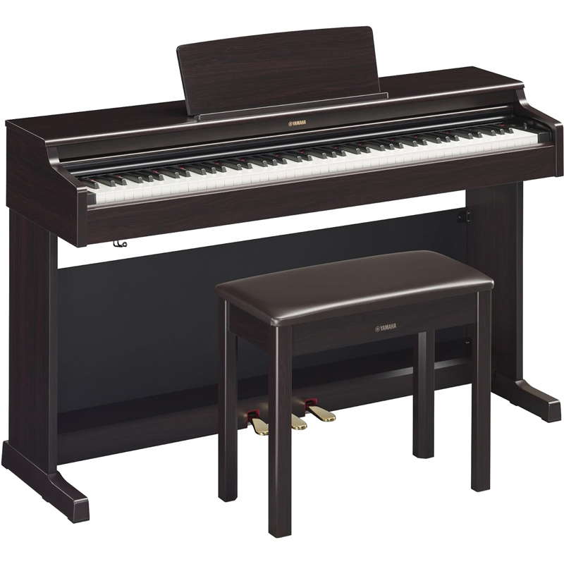Yamaha Arius, Console Digital Weighted 88-Key Graded Hammer 3 Action, CFX Concert Grand Piano Sound, Includes Bench, Dark Rosewood (YDP165R)