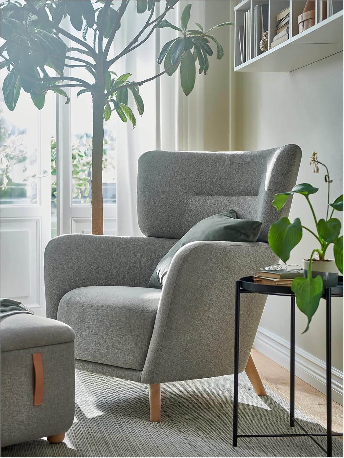 IKEA OSKARSHAMN Wing Chair, Tibbleby Beige/Grey