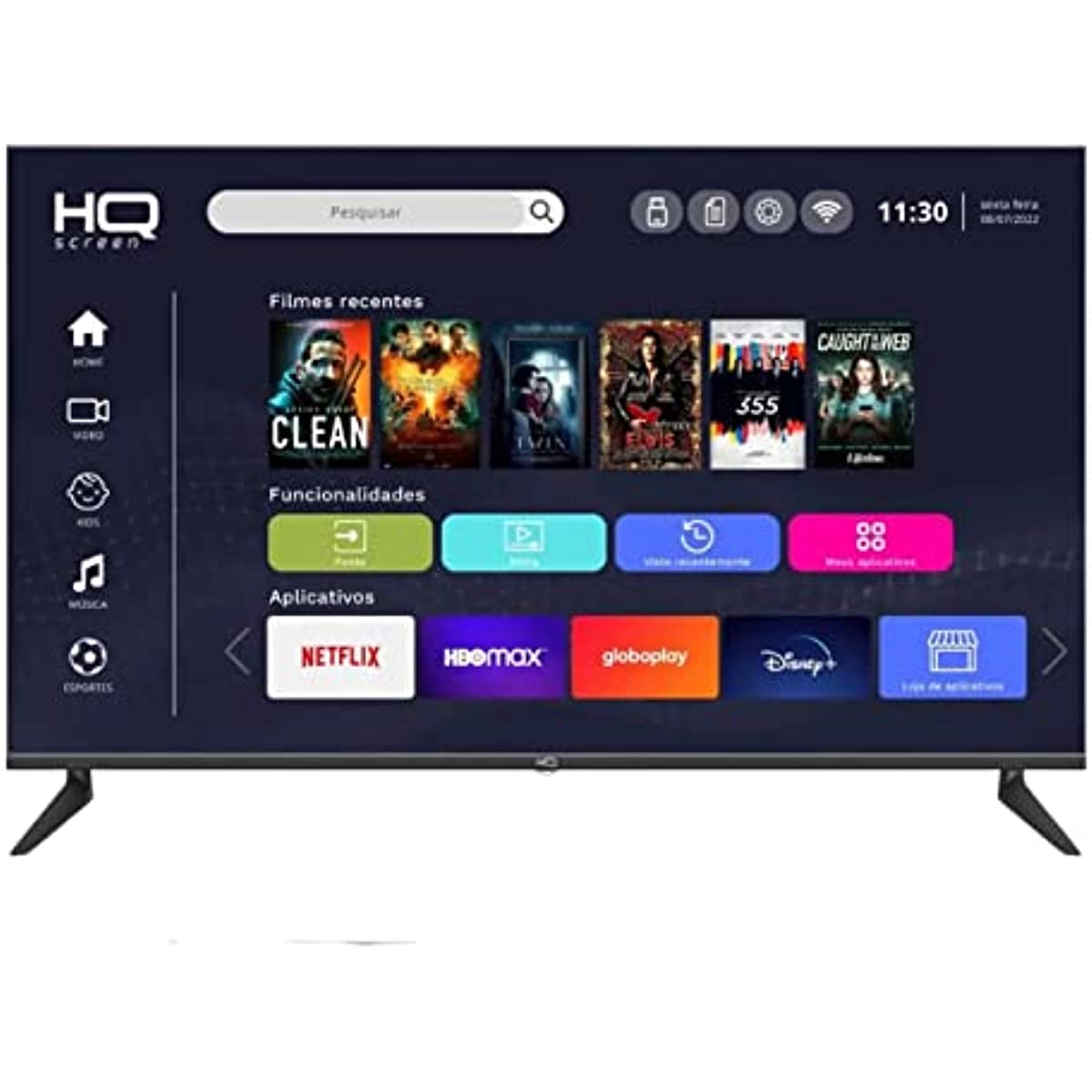 Smart TV LED 50 4K HQ Conversor Digital Externo 3 HDMI 2 USB WI-FI Android 11 Design Slim