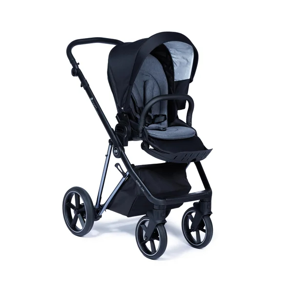 Nordbaby Active Lux Stroller Set Black Ink, Chrome Frame