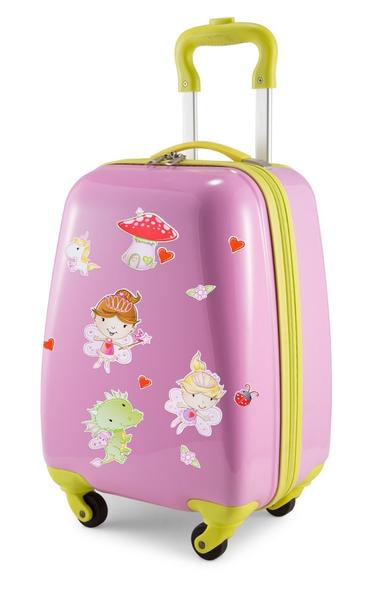 For Kids - Children's luggage + reflective stickers fairies, children's suitcase, children's hard case, hand luggage, 24 liters