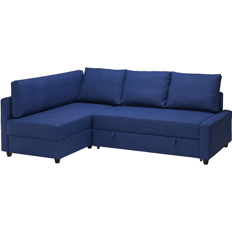 IKEA KLAGSHAMN/FRIHETEN Corner Sofa-Bed with Storage, Skiftebo Blue