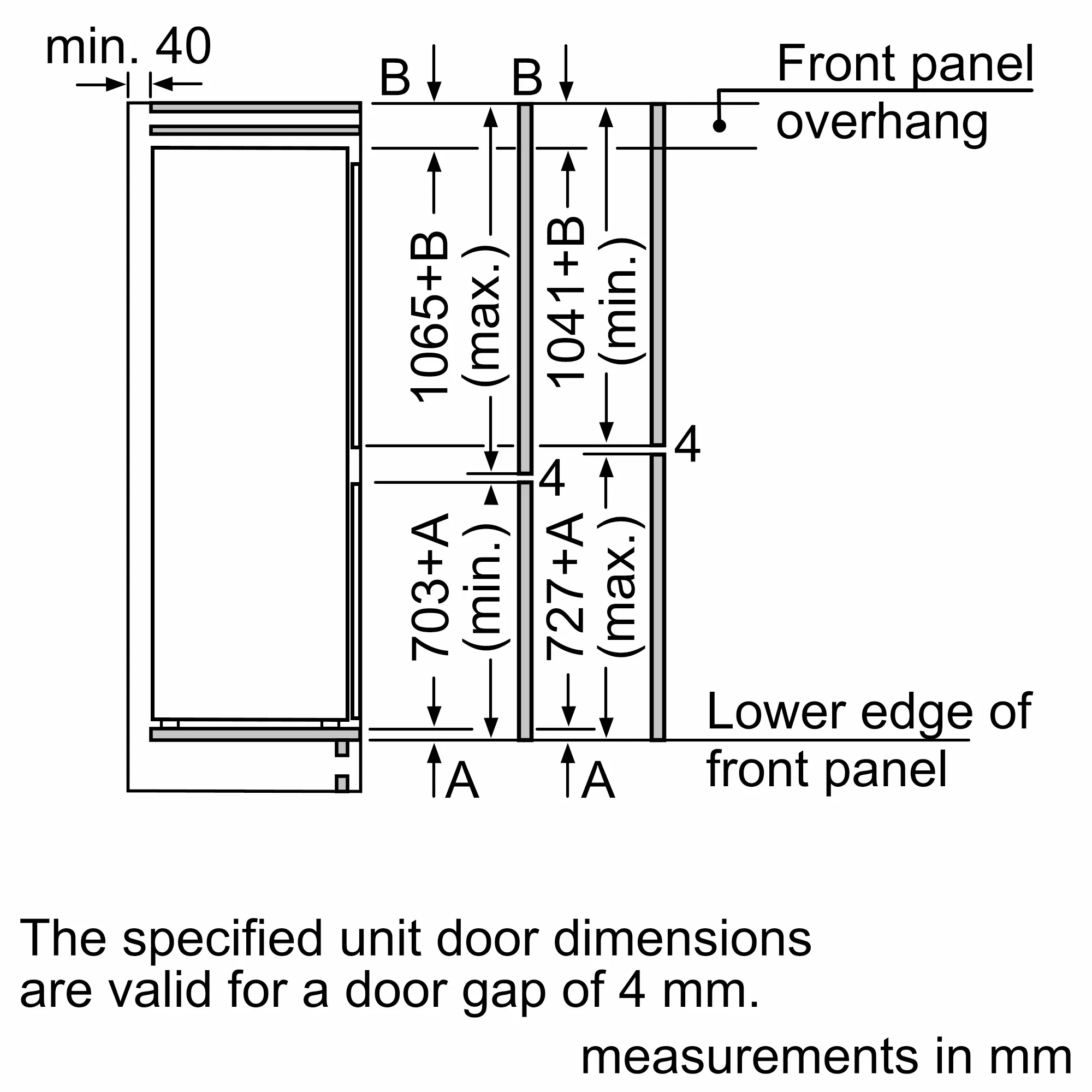 SIEMENS KI86NADD0 iQ500 Built-in fridge-freezer with freezer at bottom 177.2 x 55.8 cm soft close flat hinge