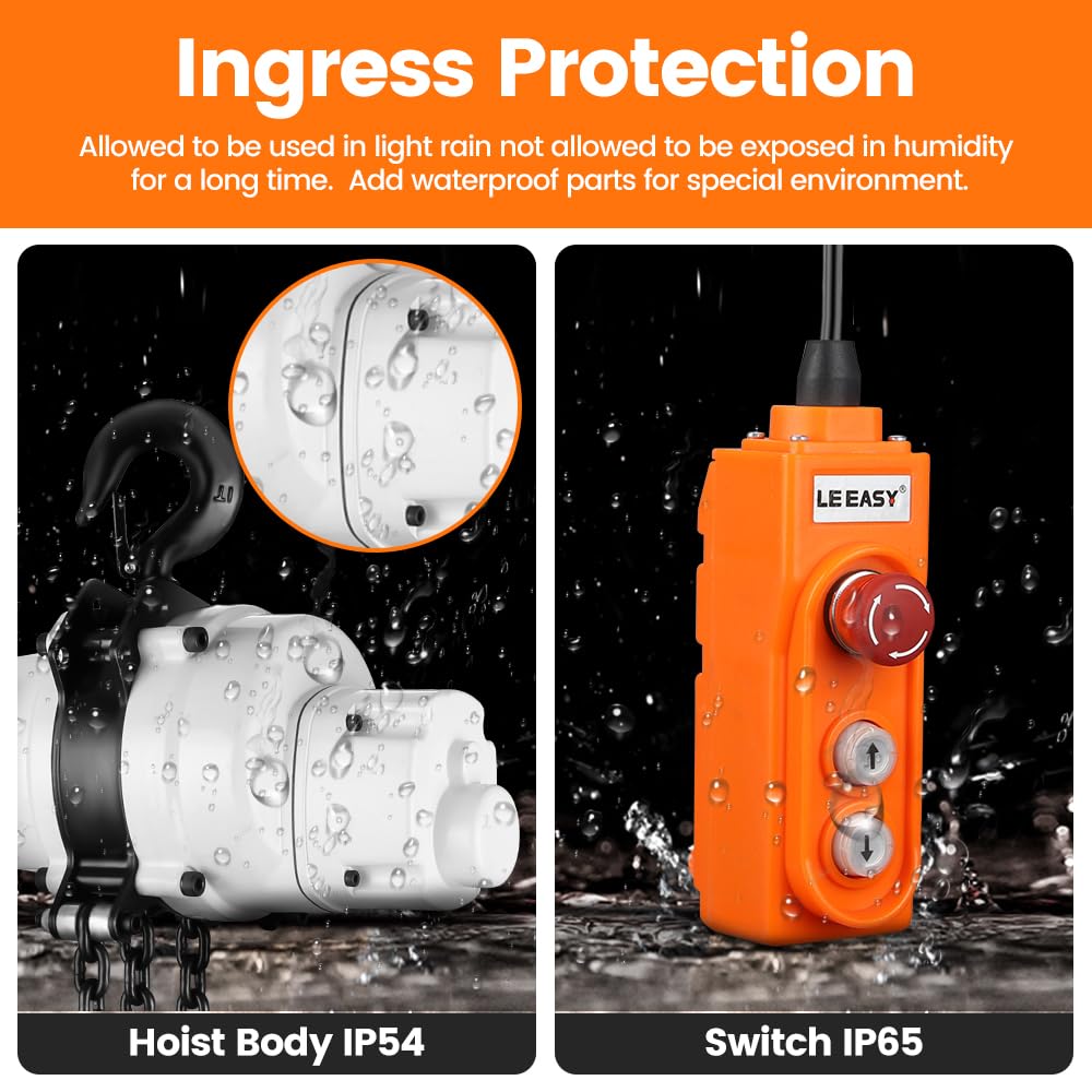 ANBULL 2200lbs FEC Chain Electric Lift Hoist Single Phase Overhead Crane Hoist