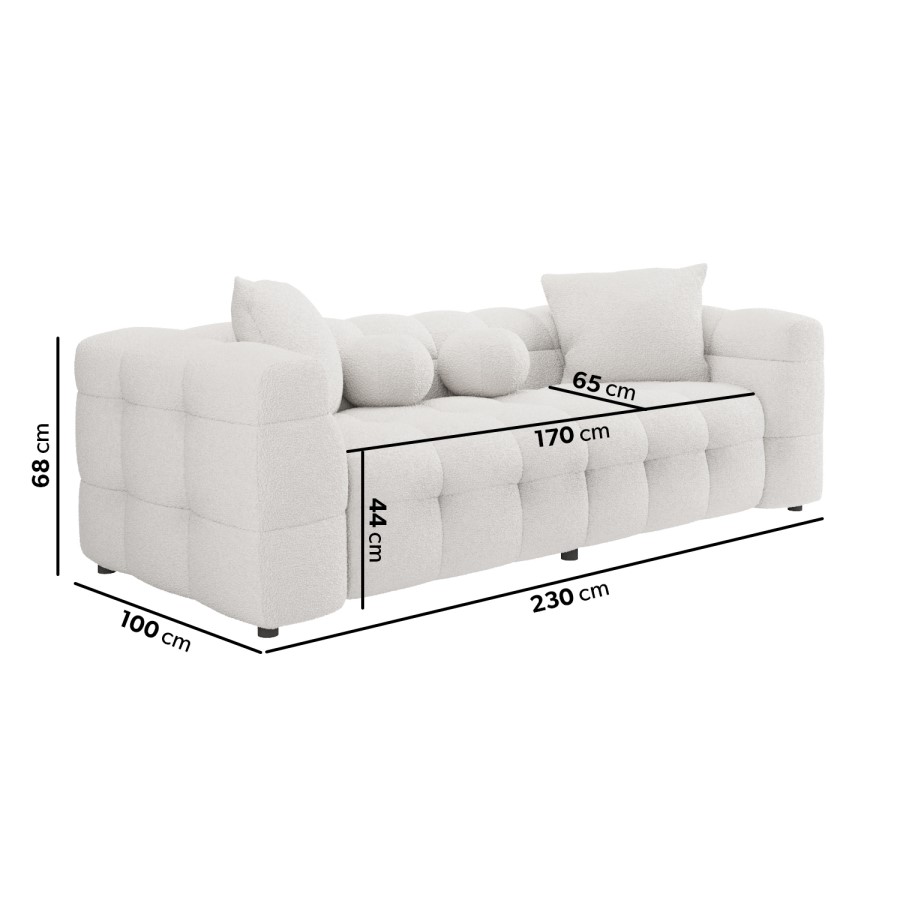IKEA Cream Boucle 3 Seater Cloud Sofa