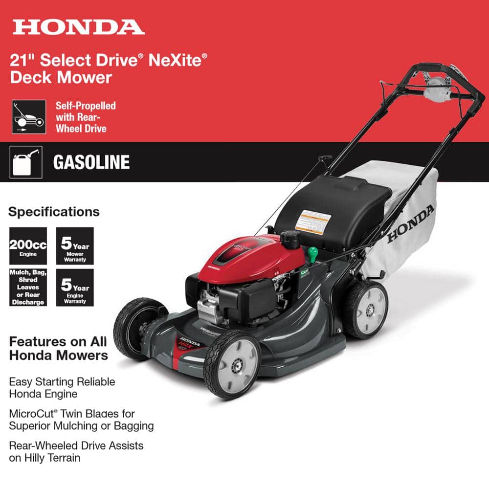 Honda 21 in. Nexite Variable Speed 4-in-1 Gas Walk Behind Self-Propelled Mower with Select Drive Control