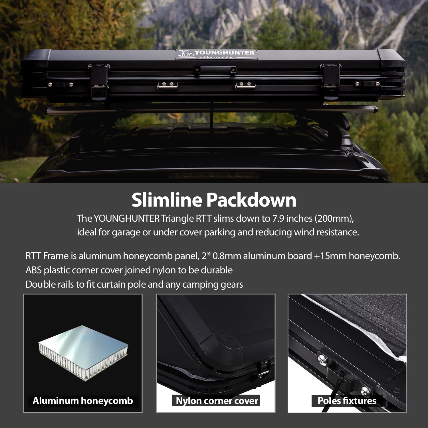 YOUNGHUNTER Triangle Roof top Tent