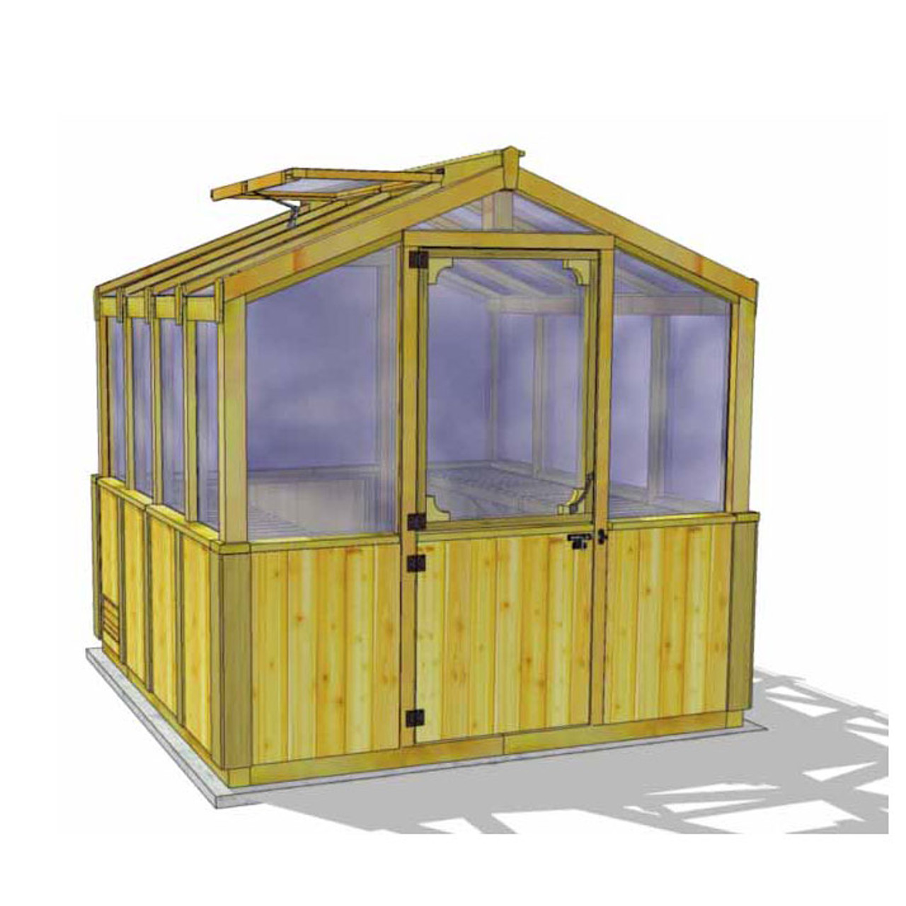Eartheasy 8' x 8' Cedar Greenhouse