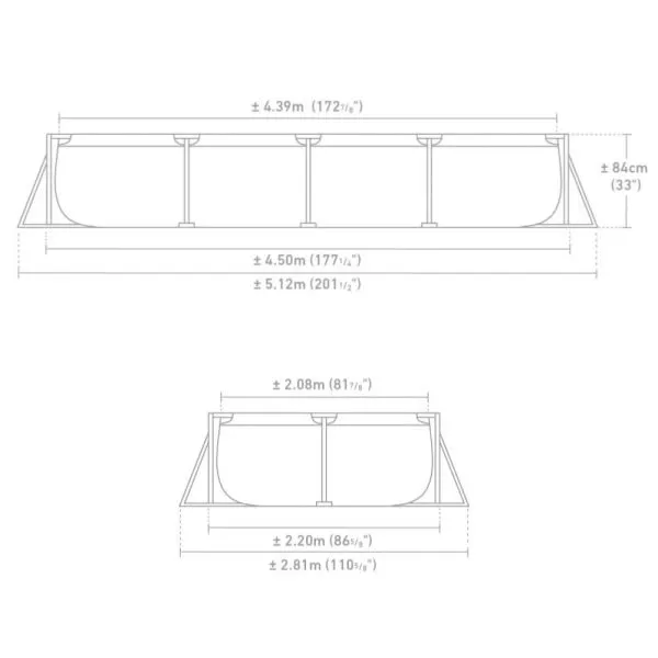 INTEX Rectangular Frame Pool Set (4.5m x 2.2m x 84cm)