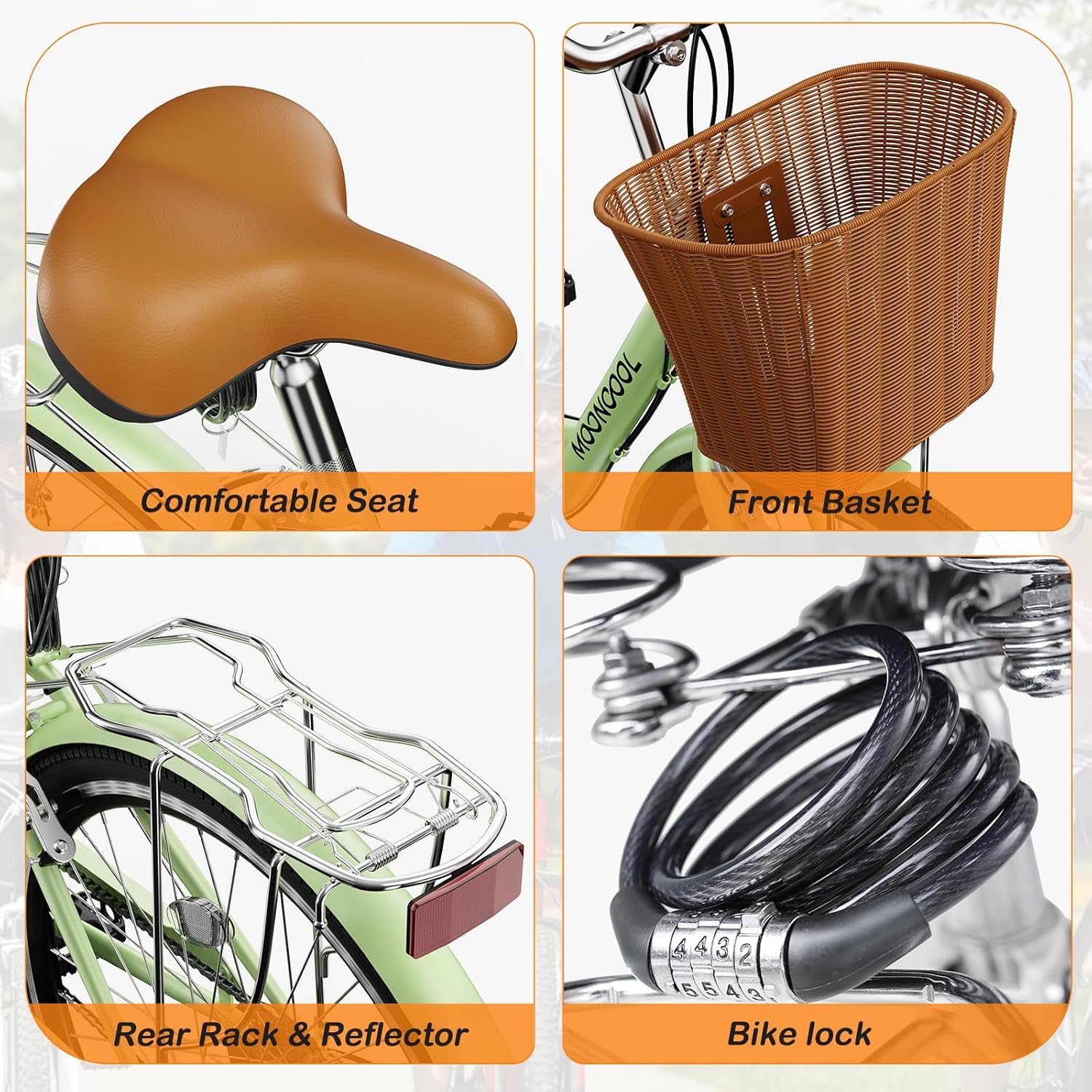 MOPHOTO Womens Bike – 7 Speed Step Through City Bicycle