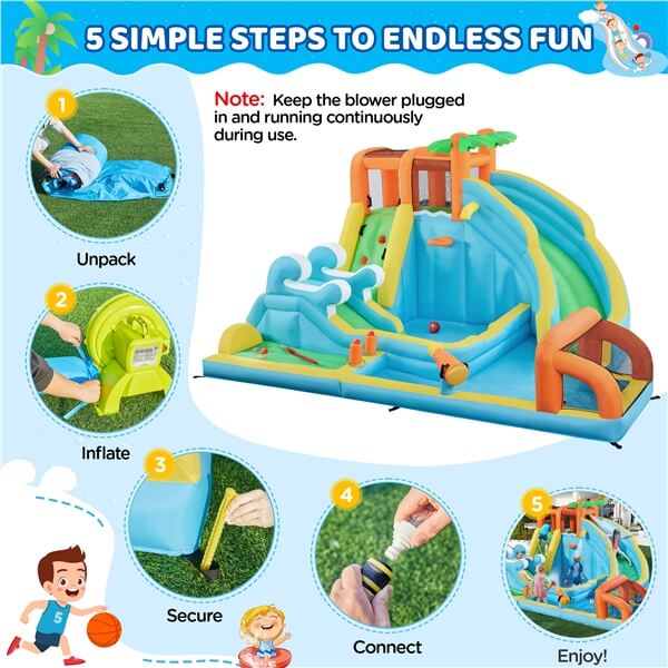 Yaheetech 10 in 1 Inflatable Water Slide