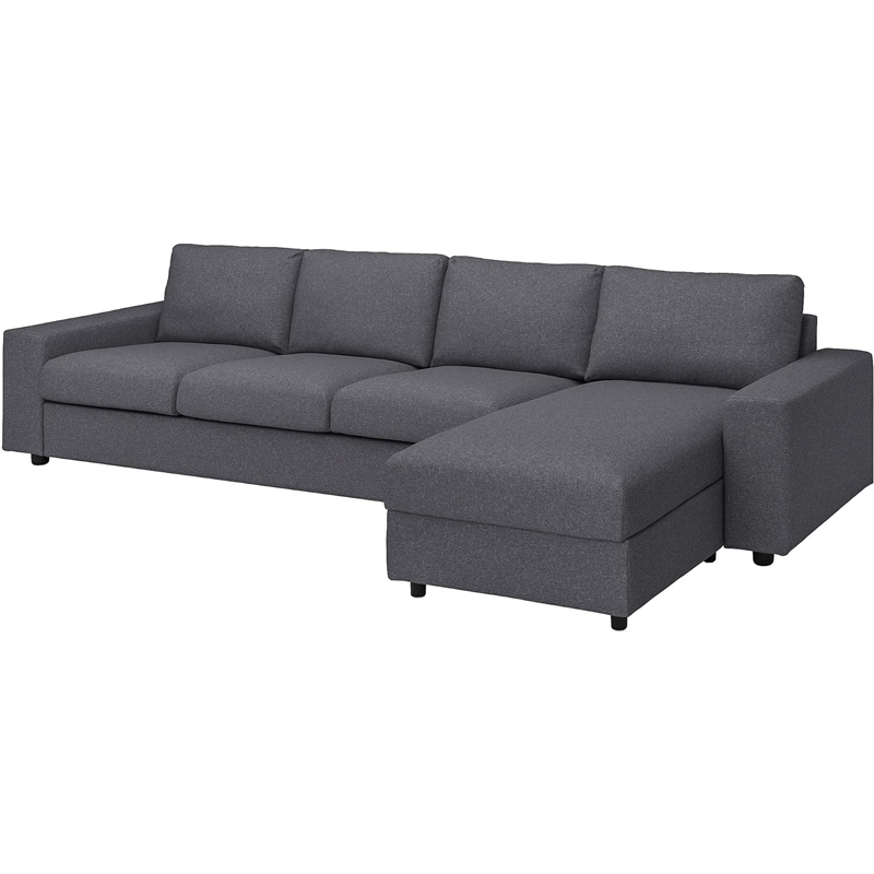 Ikea VIMLE 4-seat sofa with chaise longue, with wide armrests/Gunnared medium grey
