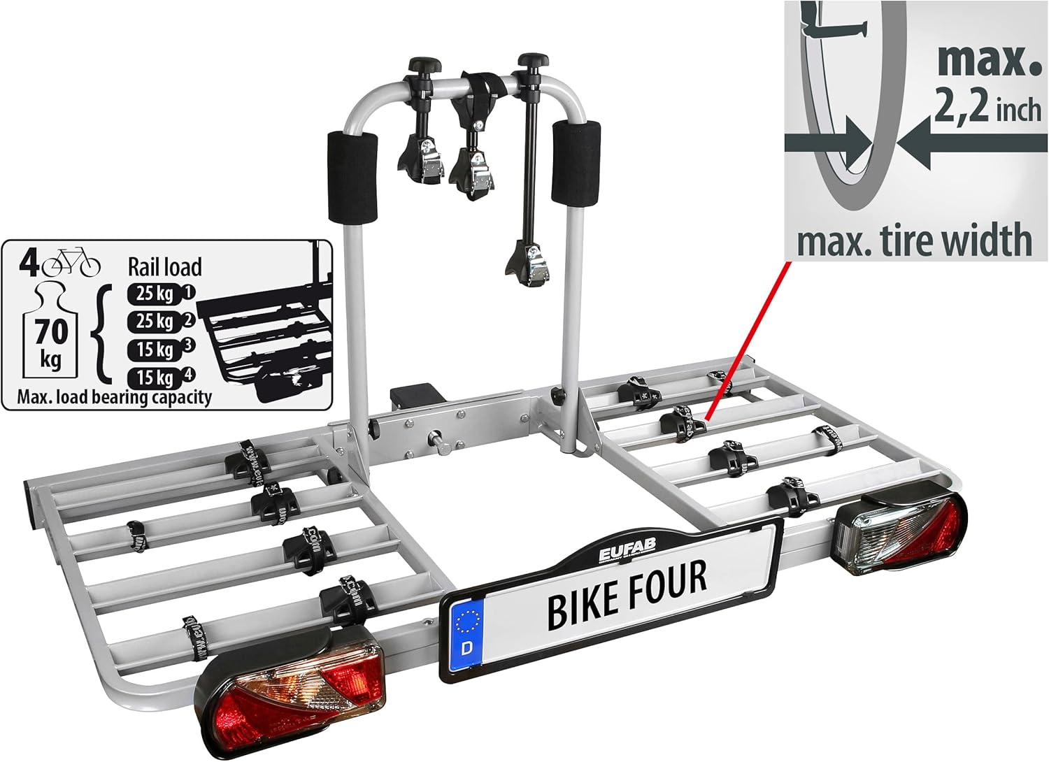 EUFAB 11437 Bike Four Bicycle Carrier