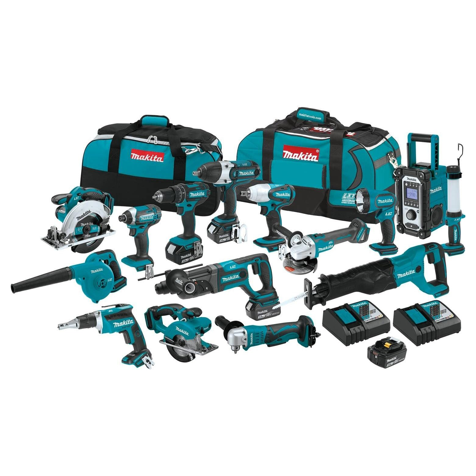 Makita XT1501 18V LXT® Lithium-Ion Cordless 15-Pc. Combo Kit