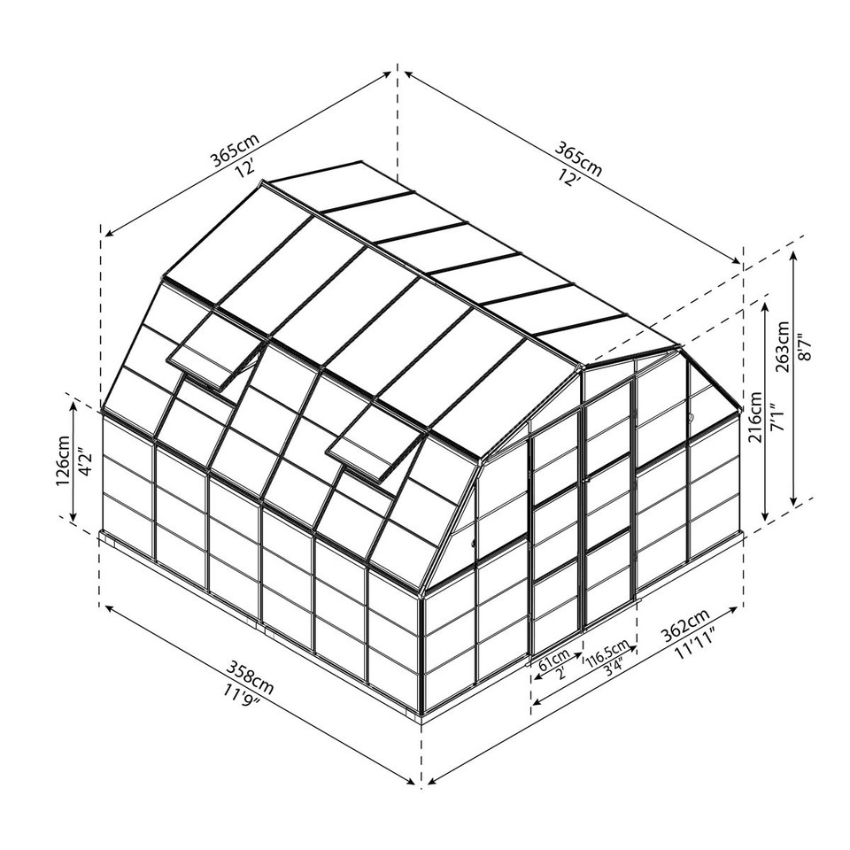 Americana 12' x 12' Greenhouse