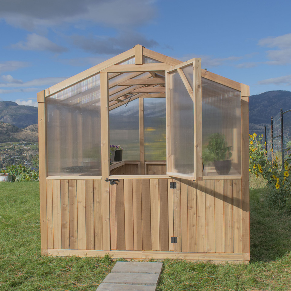 Eartheasy 8' x 8' Cedar Greenhouse
