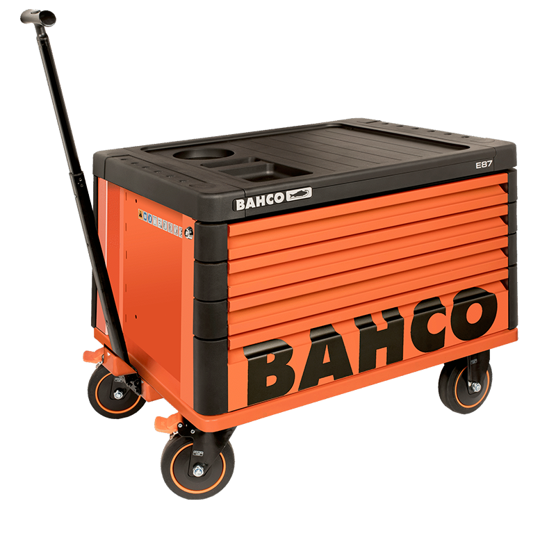 E87 Top chest on wheels with 4 drawers 1DAAT system ensures that only one drawer can open at a time Fully opening drawers and individual shock-protection corner bumpers for defending against unexpected collisions The pivoting latching system avoids u