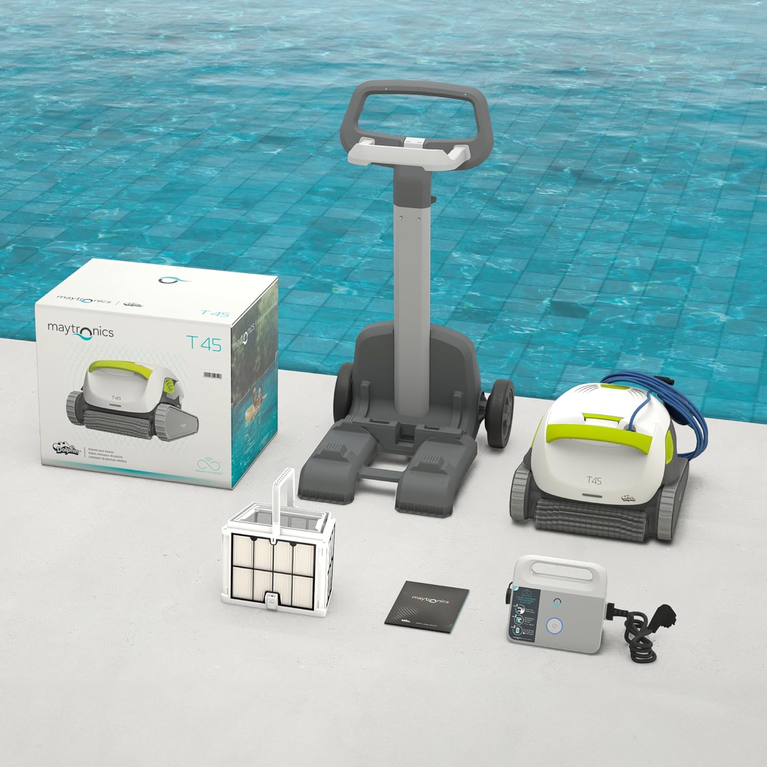 DOLPHIN T45 Electric Pool Cleaner Robot - Wall Cleaning, In-Ground Pool Up to 12 m, 3 Year Warranty