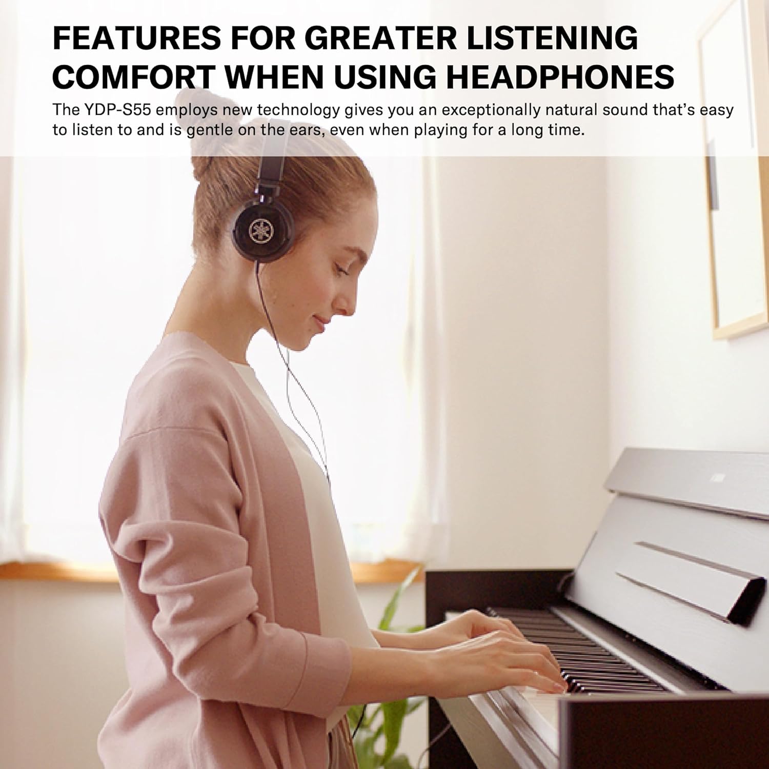 Yamaha YDPS55 Arius Series Slim Digital Console Piano, Black