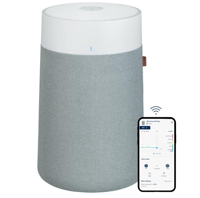 BLUEAIR Air Purifiers for Large Rooms, Cleans 3,048 Sqft In One Hour, HEPASilent Smart Air Cleaner For Home, Pets, Allergies, Virus, Dust, Mold, Smoke - Blue Pure 211i Max