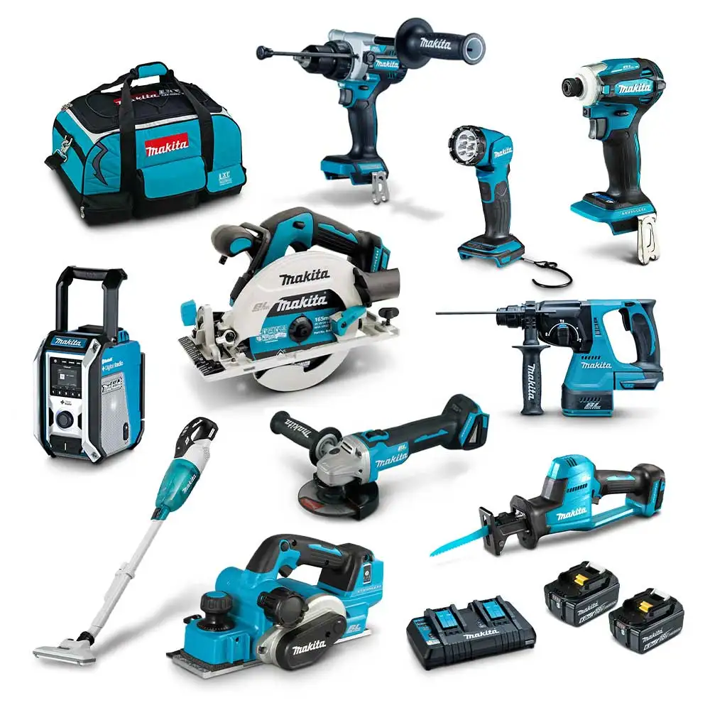 MAKITA 18V BRUSHLESS 10 PIECE 2 X 6.0AH COMBO KIT