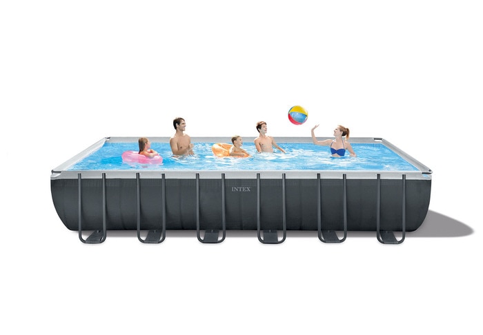 24ft X 12ft X 52in Ultra XTR Frame Rectangular Pool Set with Sand Filter Pump