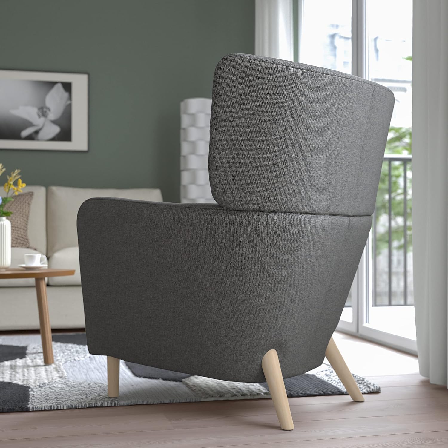 IKEA OSKARSHAMN Wing Chair, Tibbleby Beige/Grey