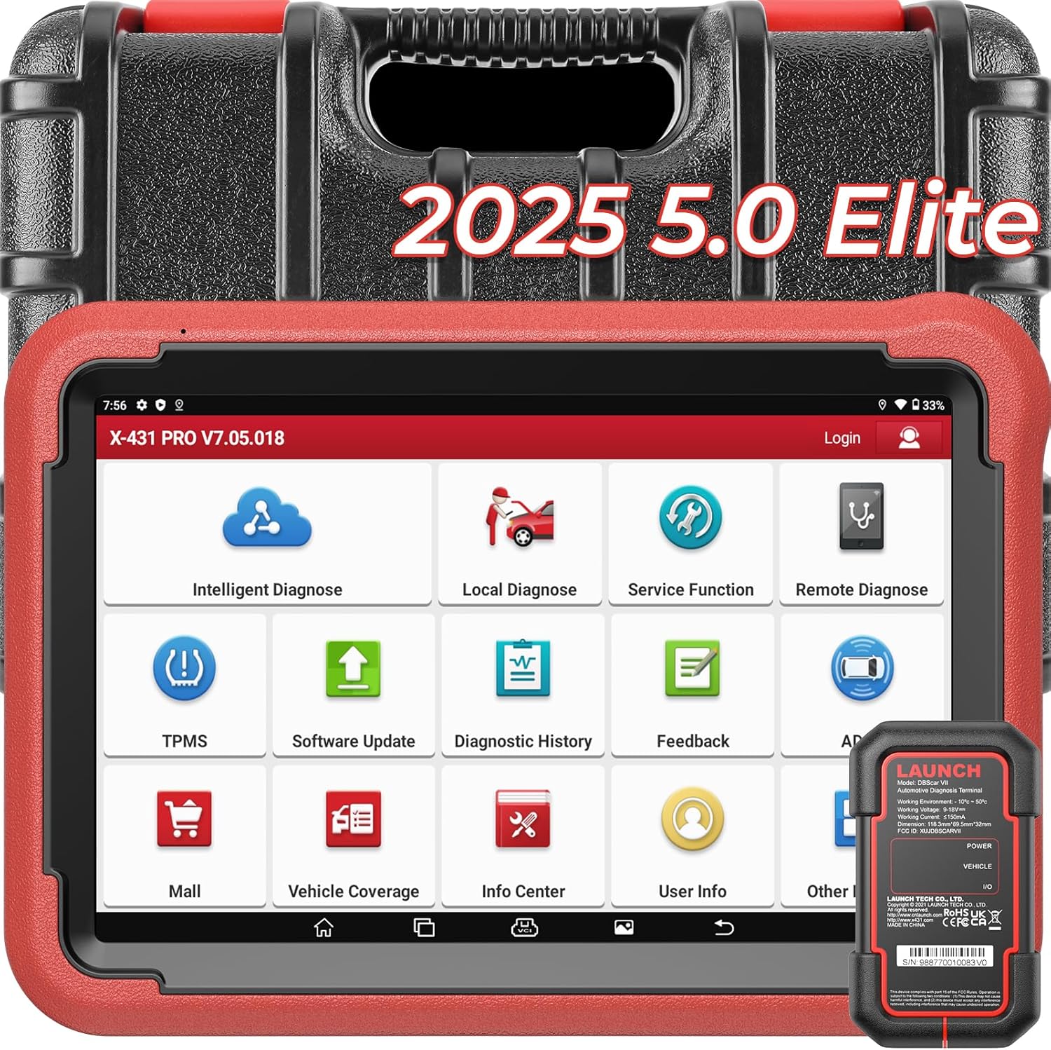 LAUNCH X431 V+ 5.0 Scan Tool with 2025 CANFD Connector, 37 Reset & OE-Level Diagnostics